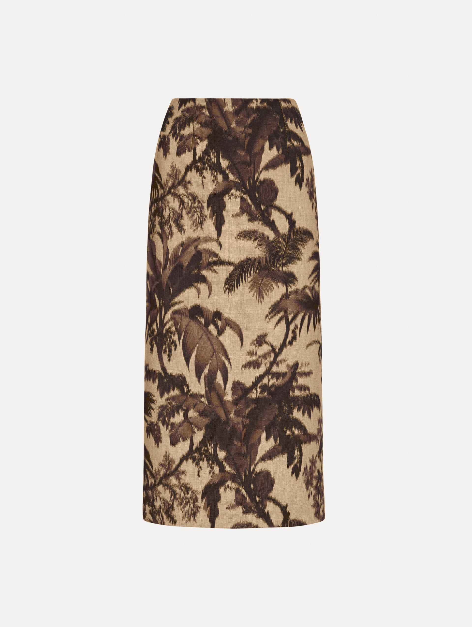 Oscar de la Renta Chiné Palm Leaves Pencil Skirt | Thumbnail 2 Oscar de la Renta Chiné Palm Leaves Pencil Skirt | Thumbnail 2