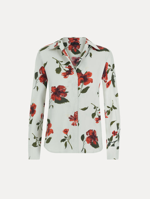 Hibiscus Cotton Poplin Blouse