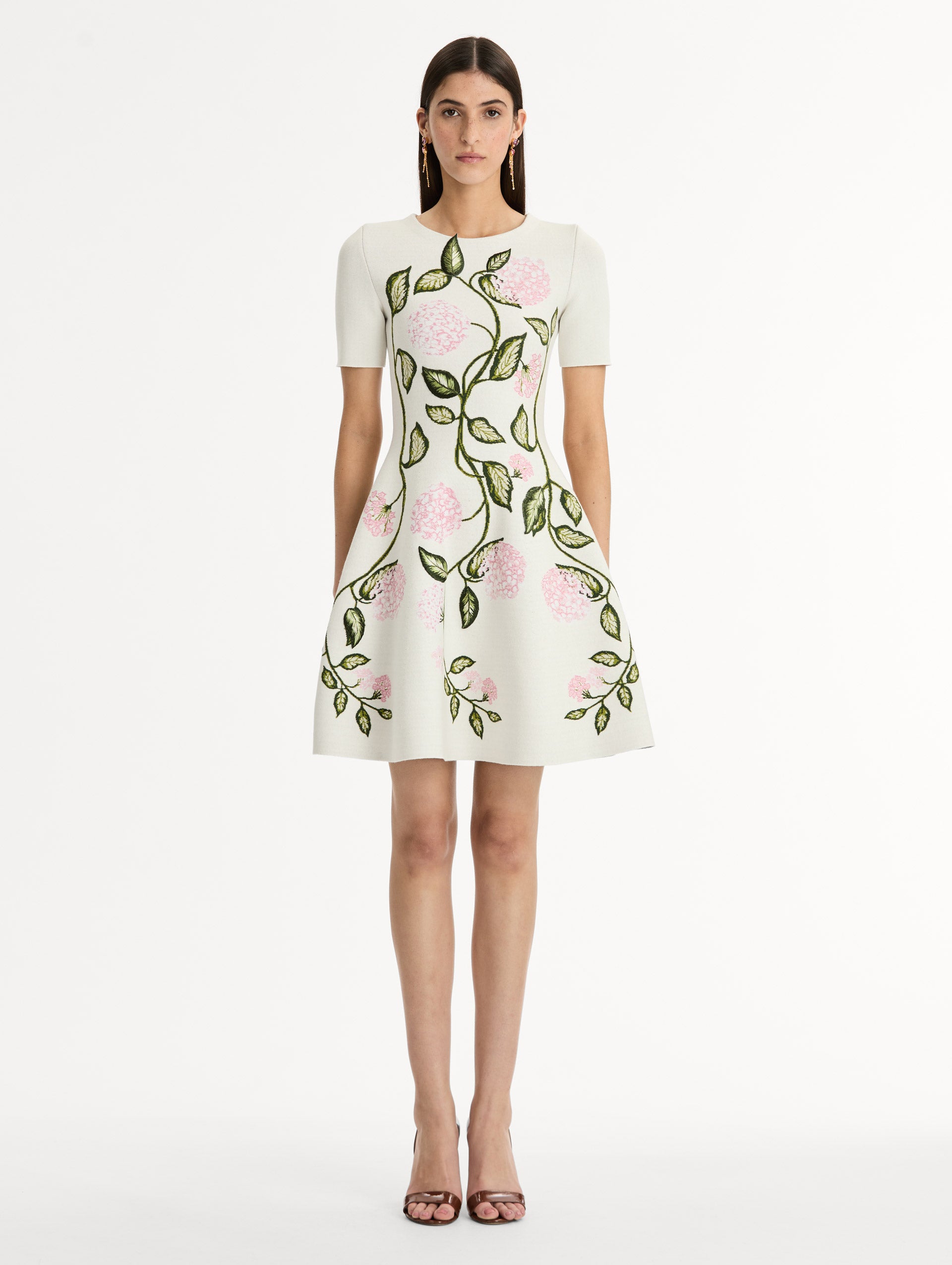 Porcelain Flower Jacquard Dress
