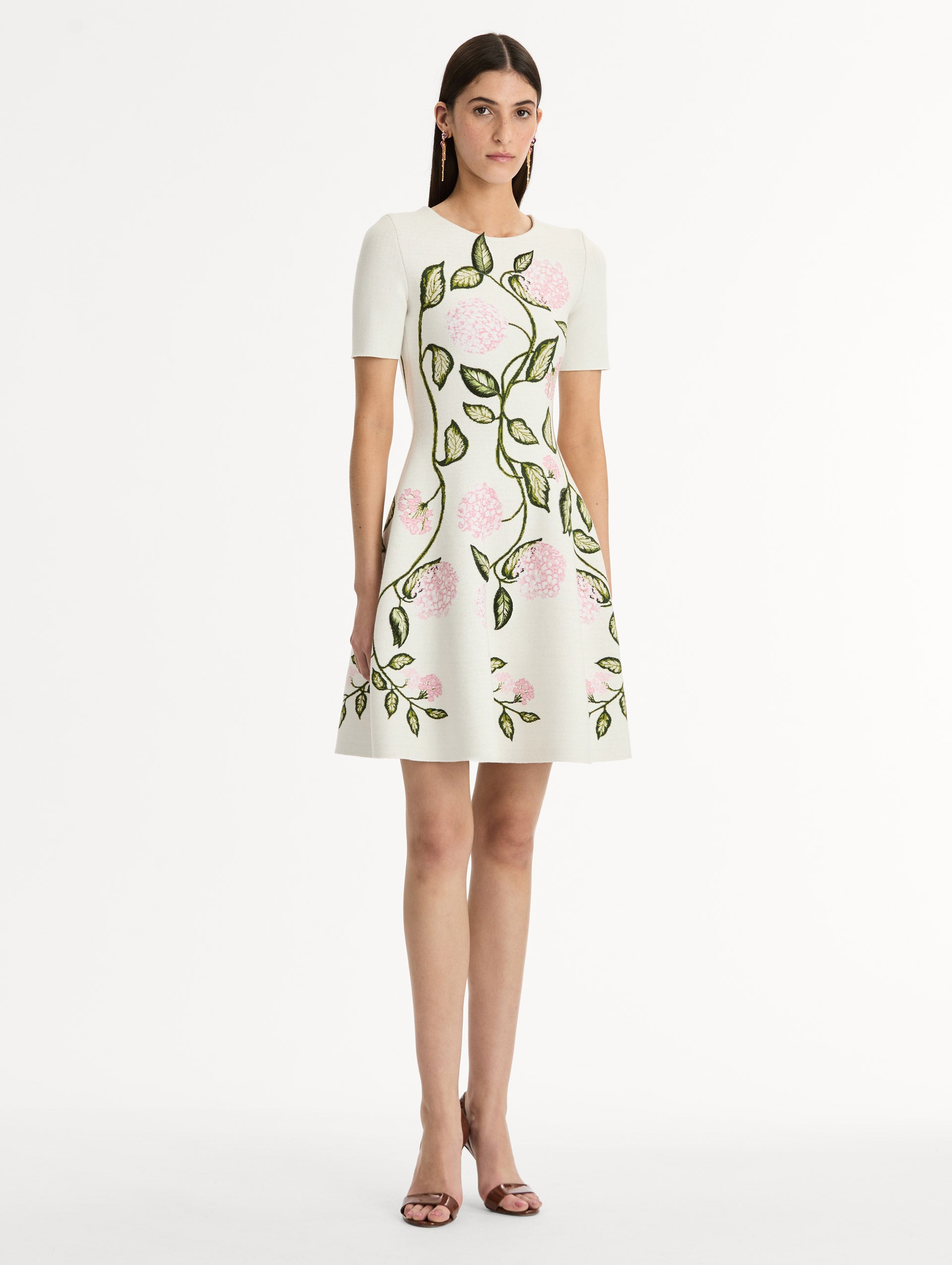 Porcelain Flower Jacquard Dress