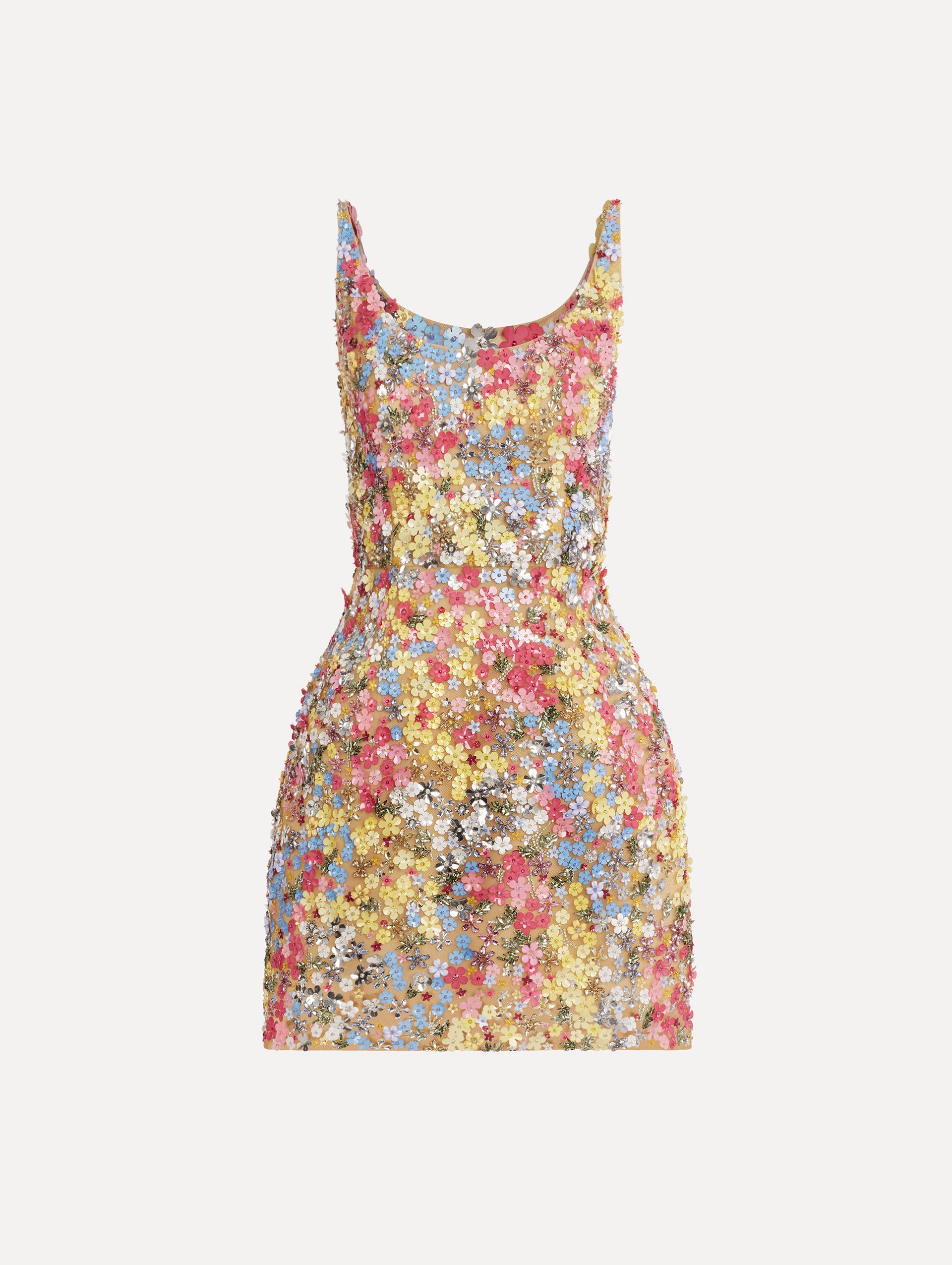 Porcelain Flower Embroidered Sleeveless Dress Porcelain Flower Embroidered Sleeveless Dress
