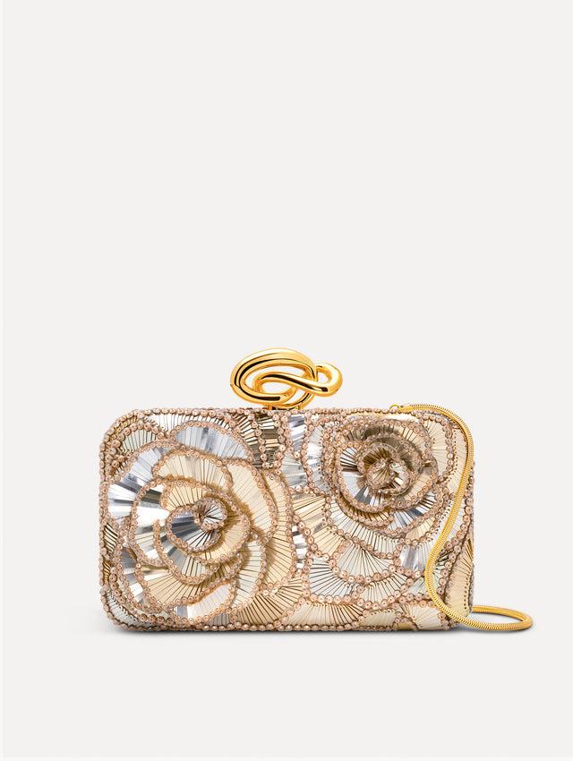 Geometric Sequin Rosette Knot Minaudière