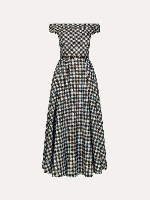 Gingham Cotton Poplin Dress