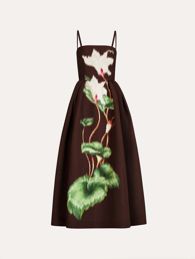Chiné Cyclamen Faille Cocktail Dress