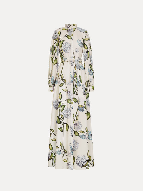 Porcelain Flower Cotton Poplin Caftan