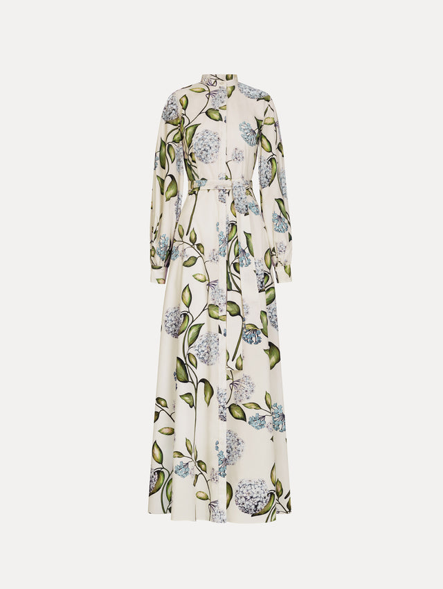 Porcelain Flower Cotton Poplin Caftan