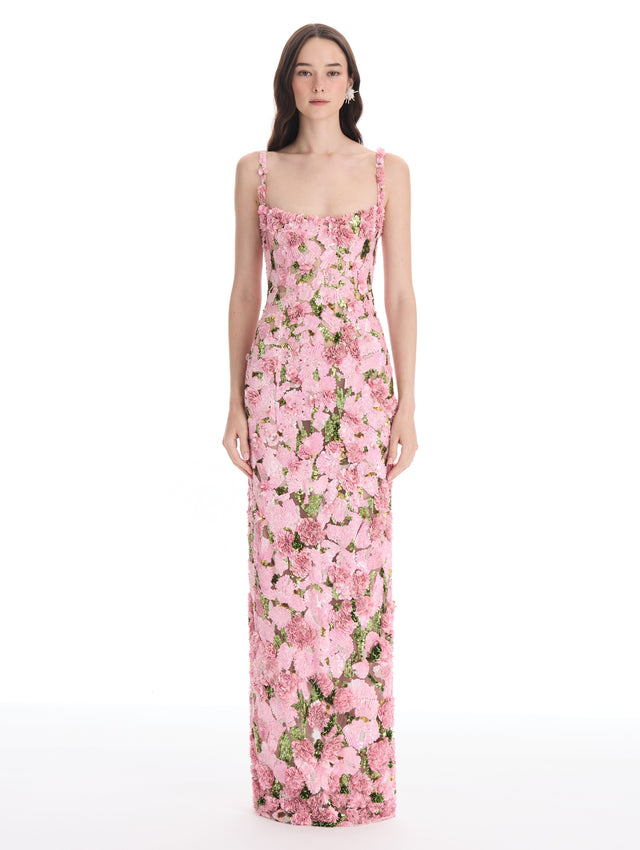 Iris Sequin Embroidered Gown