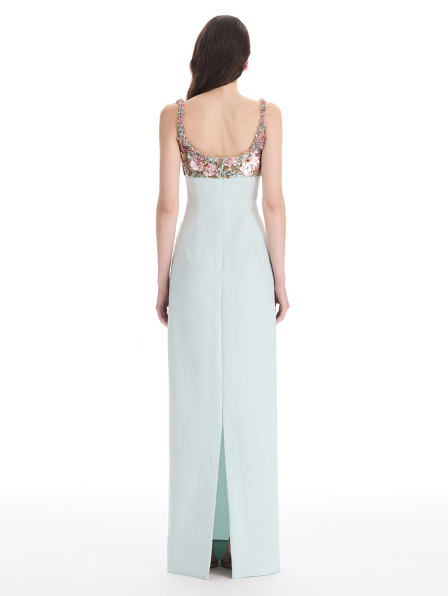 Iris Sequin Embroidered Column Gown