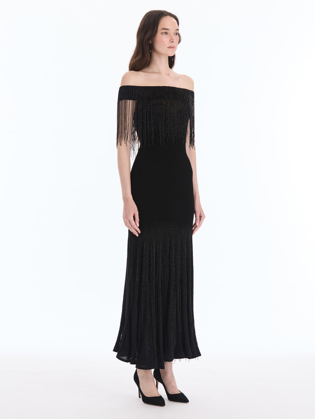 Beaded Fringe Cocktail Dress