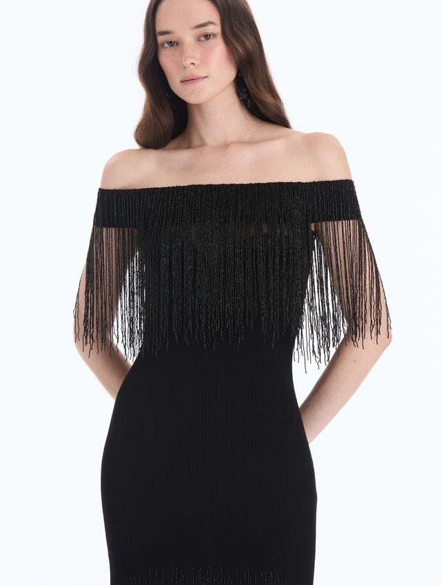 Beaded Fringe Cocktail Dress