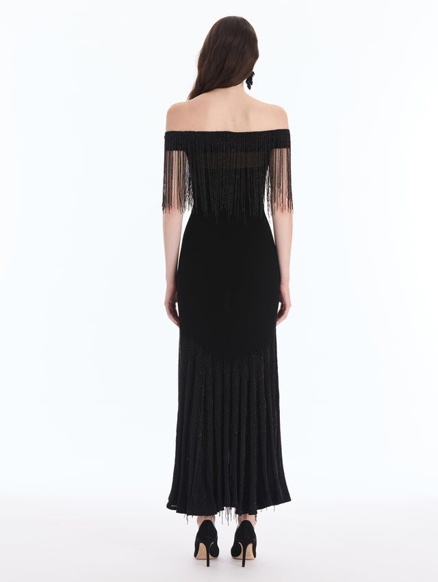 Beaded Fringe Cocktail Dress