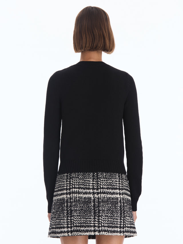 Laser-Cut Embroidered Pullover