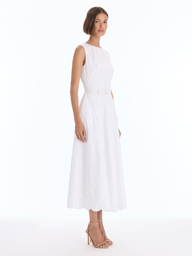 Iris Threadwork Cutout Cotton Poplin Dress