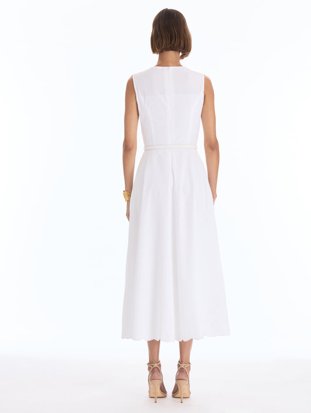 Iris Threadwork Cutout Cotton Poplin Dress