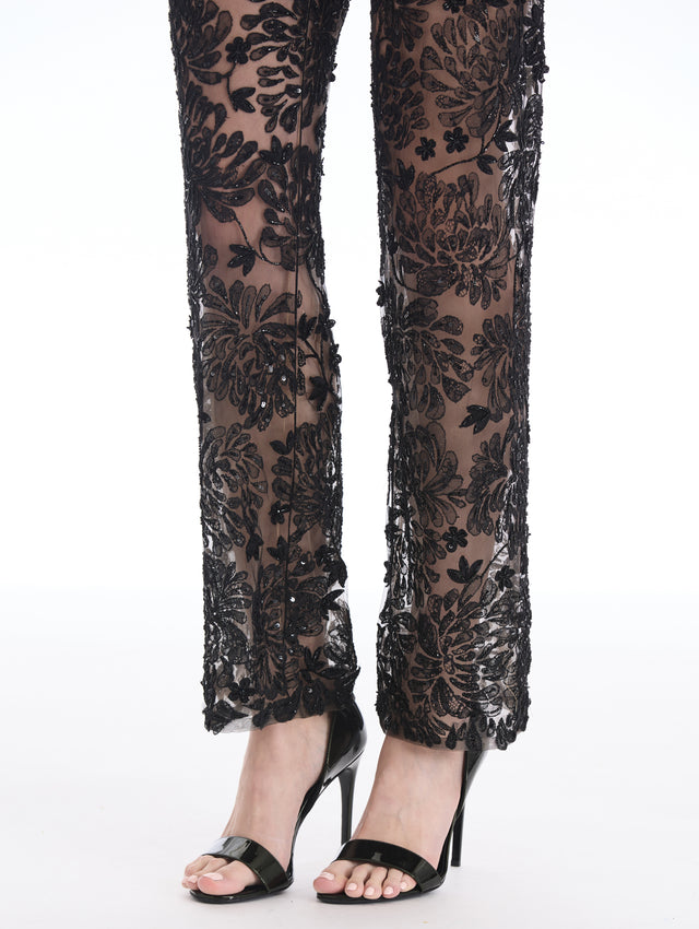 Chrysanthemum Flocked Pant
