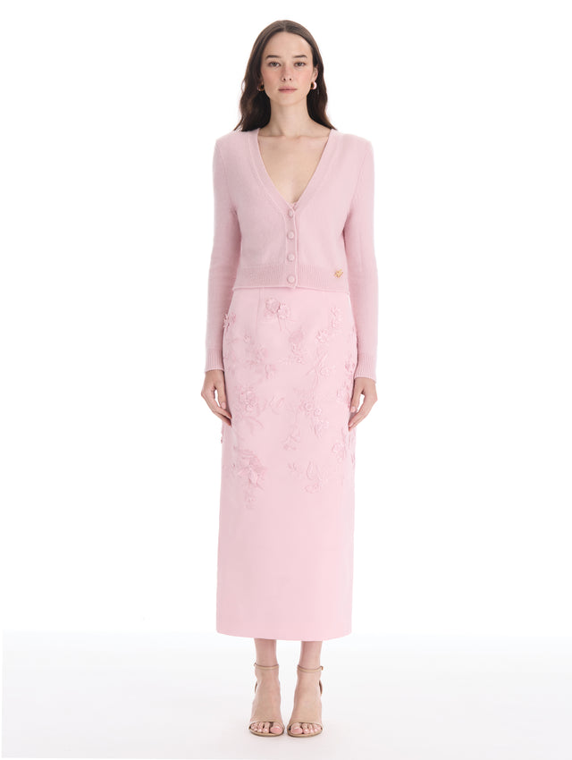Iris Embroidered Pencil Skirt