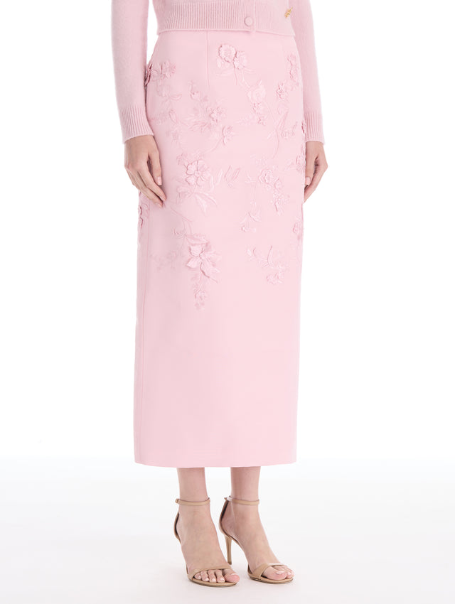 Iris Embroidered Pencil Skirt