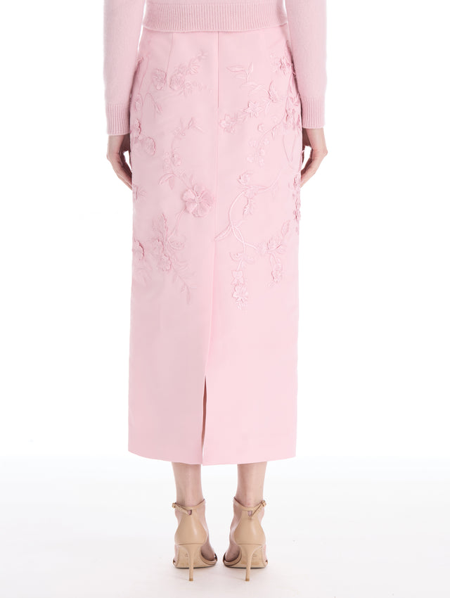 Iris Embroidered Pencil Skirt