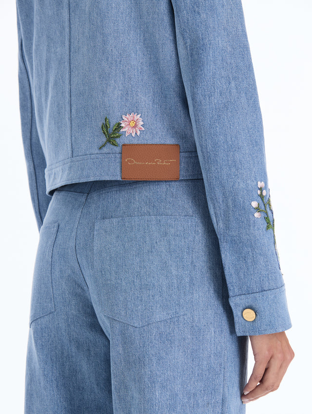 Floral Embroidered Denim Jacket