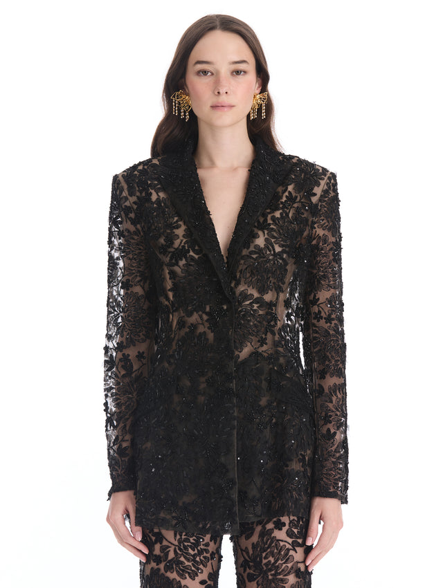 Chrysanthemum Flocked Jacket