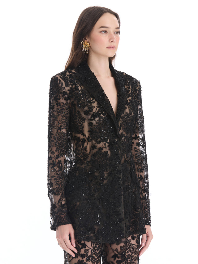 Chrysanthemum Flocked Jacket