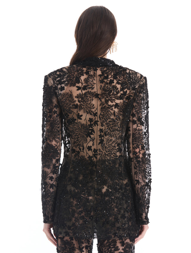 Chrysanthemum Flocked Jacket