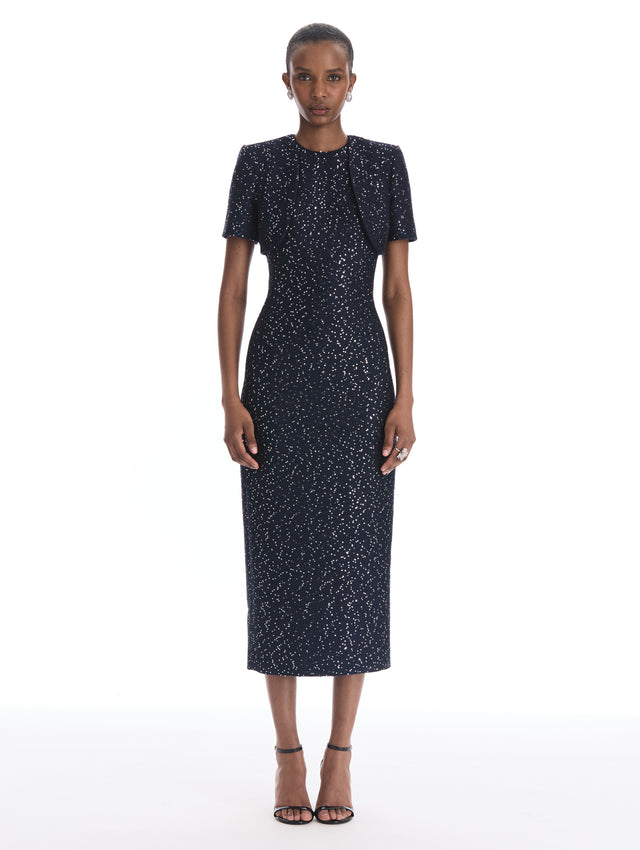 Sequin Tweed Capelet