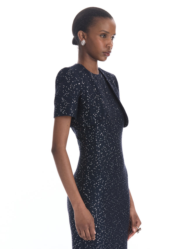 Sequin Tweed Capelet