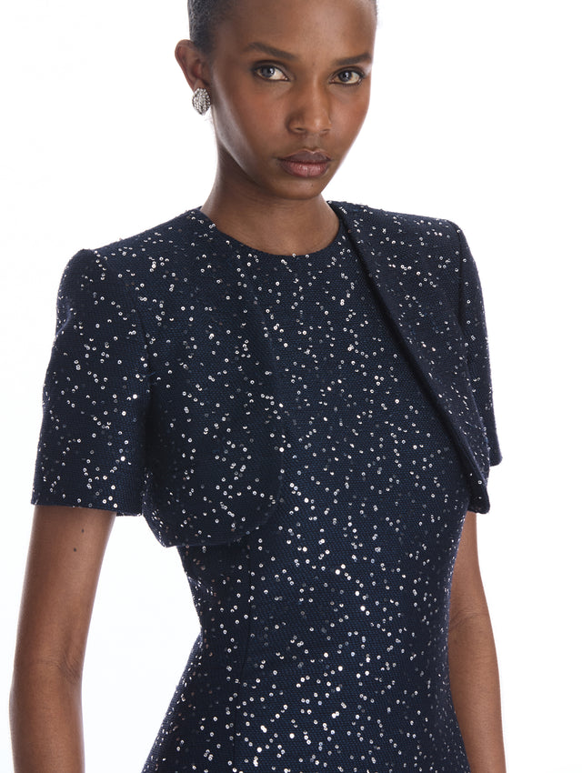 Sequin Tweed Capelet