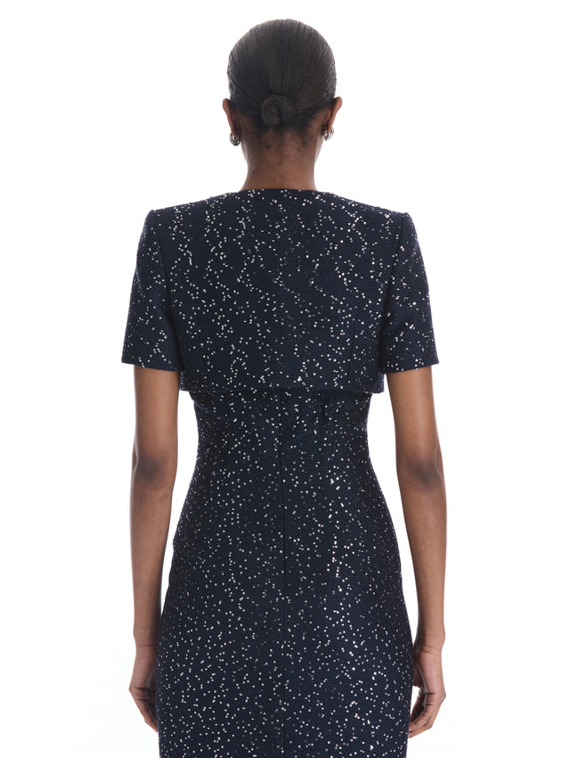 Sequin Tweed Capelet