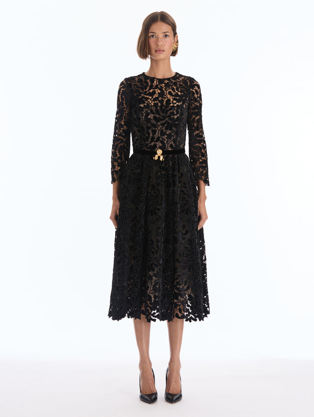 Chrysanthemum Guipure Cocktail Dress