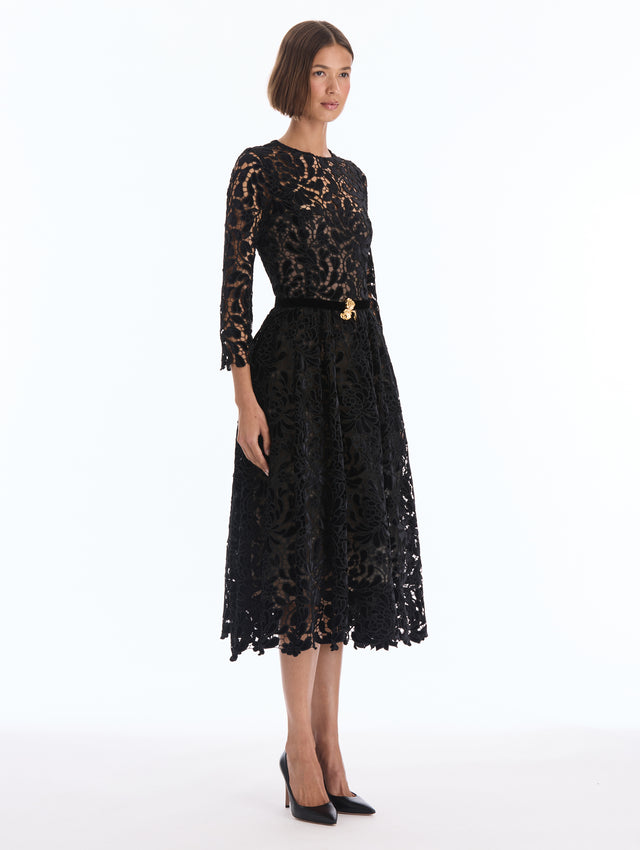 Chrysanthemum Guipure Cocktail Dress