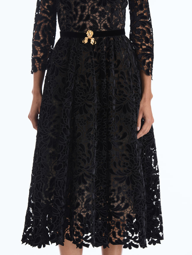 Chrysanthemum Guipure Cocktail Dress