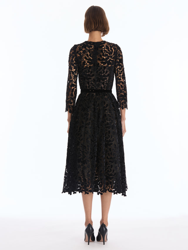Chrysanthemum Guipure Cocktail Dress