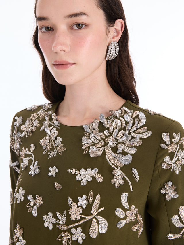 Chrysanthemum Sequin Embroidered Caftan