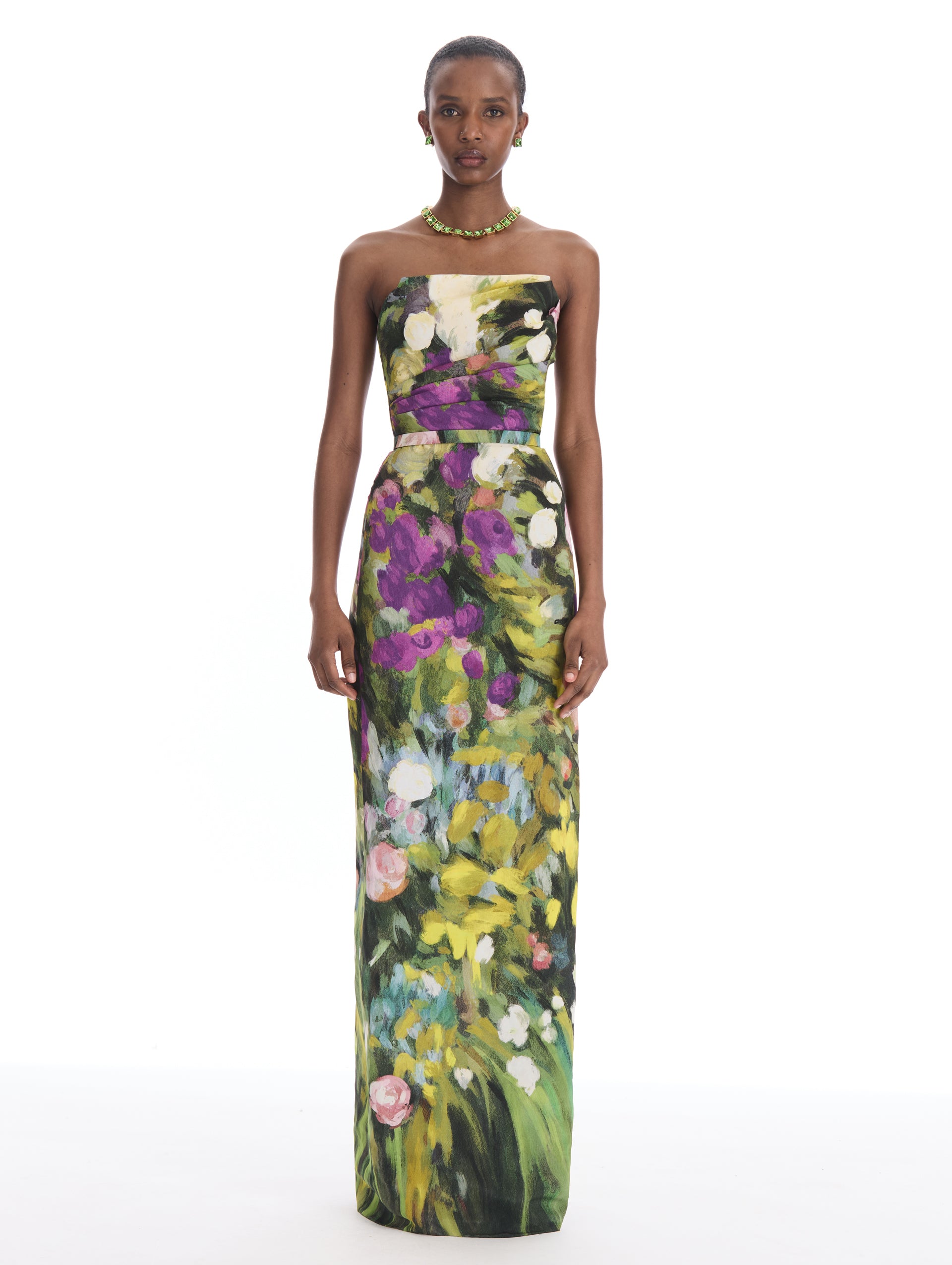 Abstract Garden Faille Gown