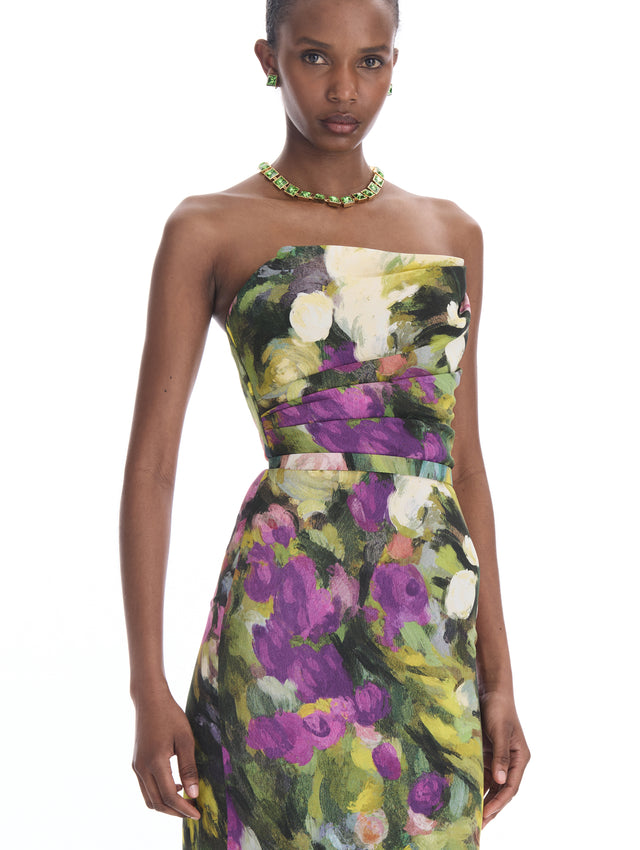 Abstract Garden Faille Gown