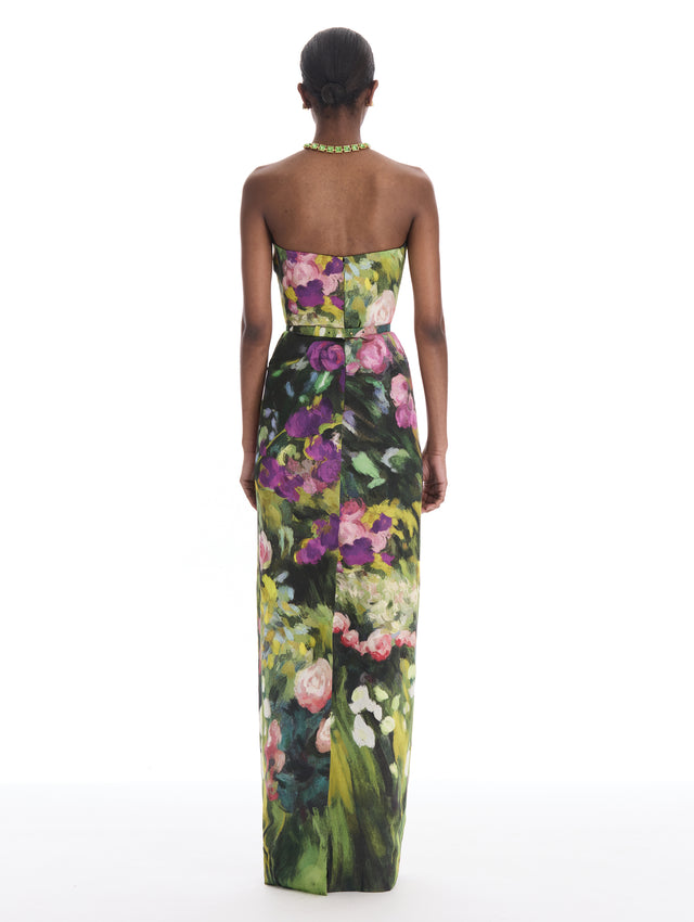 Abstract Garden Faille Gown