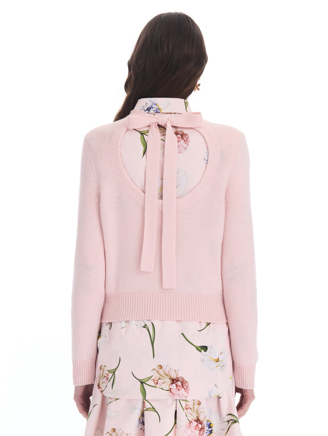 Open Back Self-Tie Pullover