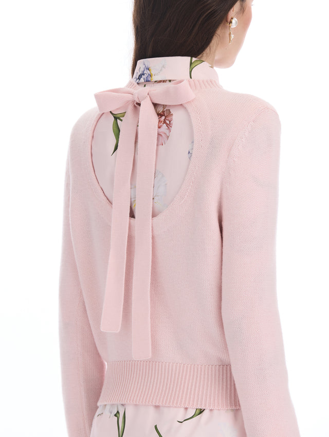 Open Back Self-Tie Pullover