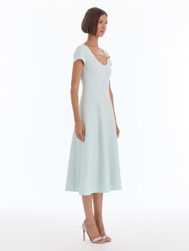 Iris Brooch Wool Dress