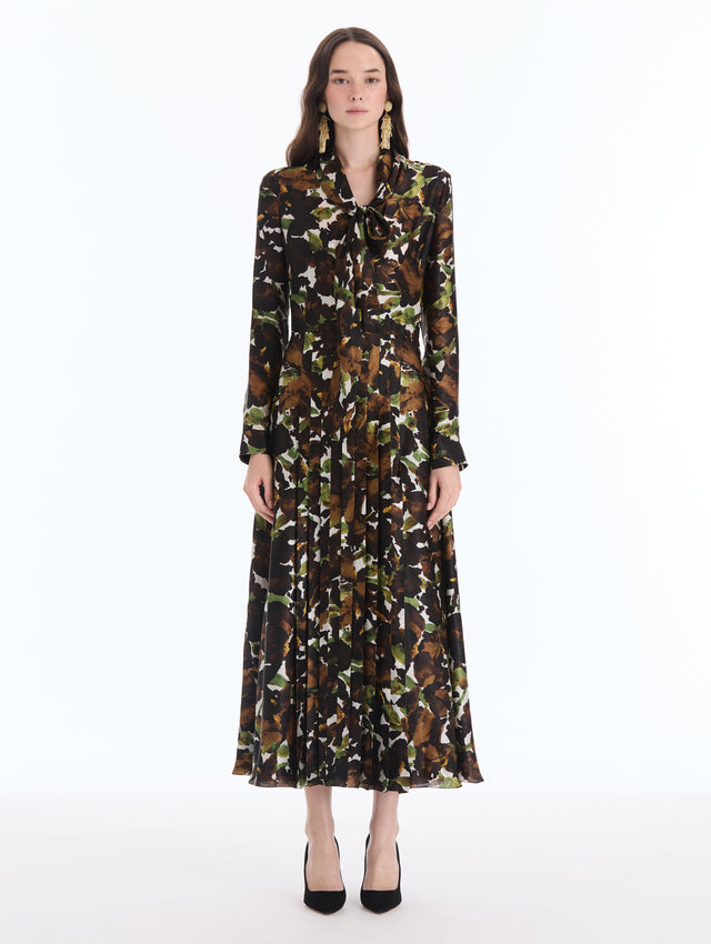 Watercolor Iris Chiffon Dress