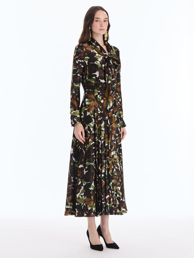 Watercolor Iris Chiffon Dress