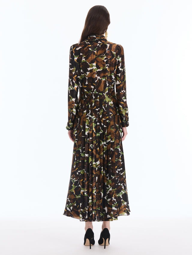 Watercolor Iris Chiffon Dress
