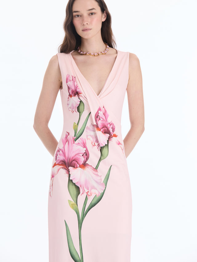 Painted Iris Jersey Dress
