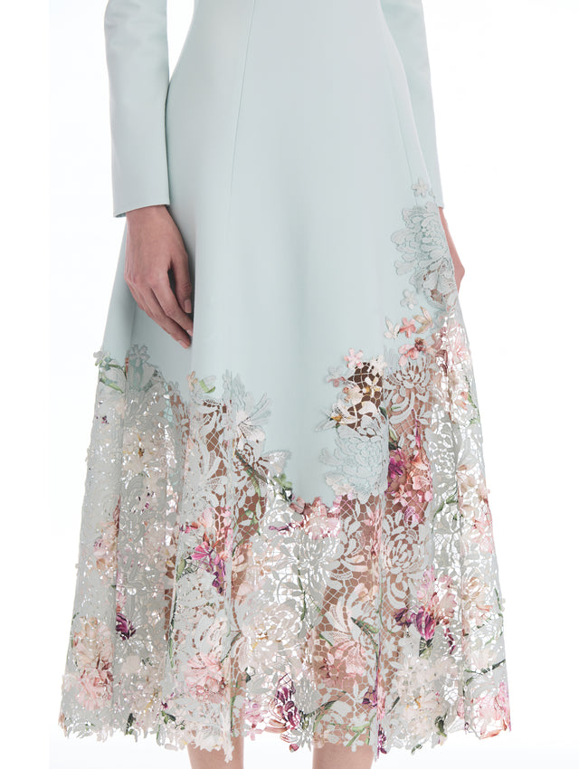Degradé Iris Guipure Inset Dress
