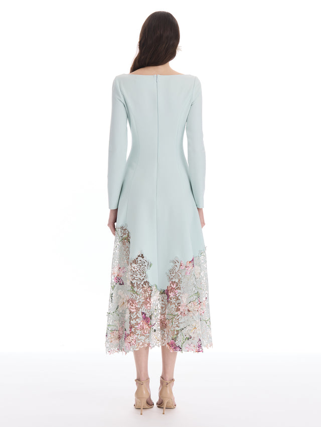Degradé Iris Guipure Inset Dress