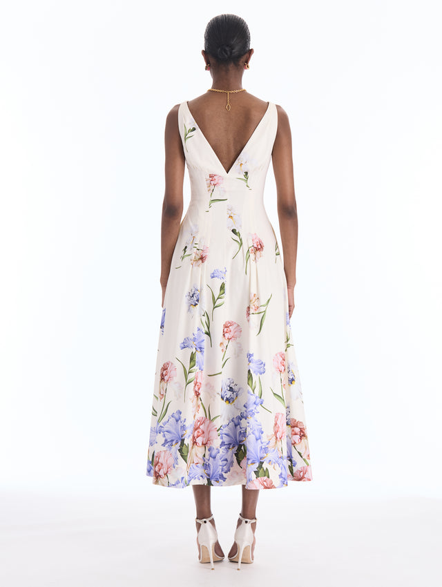 Degradé Iris Cotton Poplin Dress