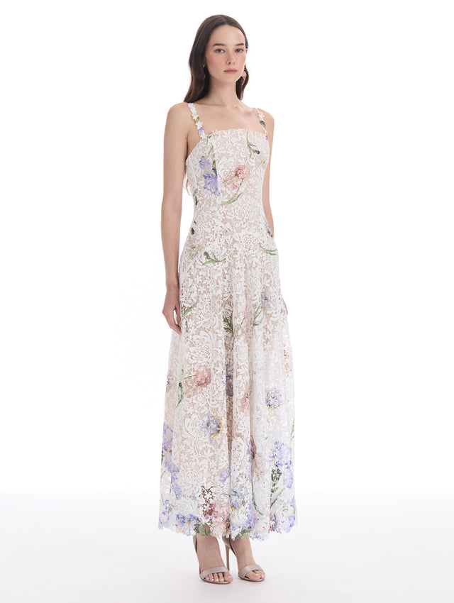 Degradé Iris Guipure Sleeveless Dress