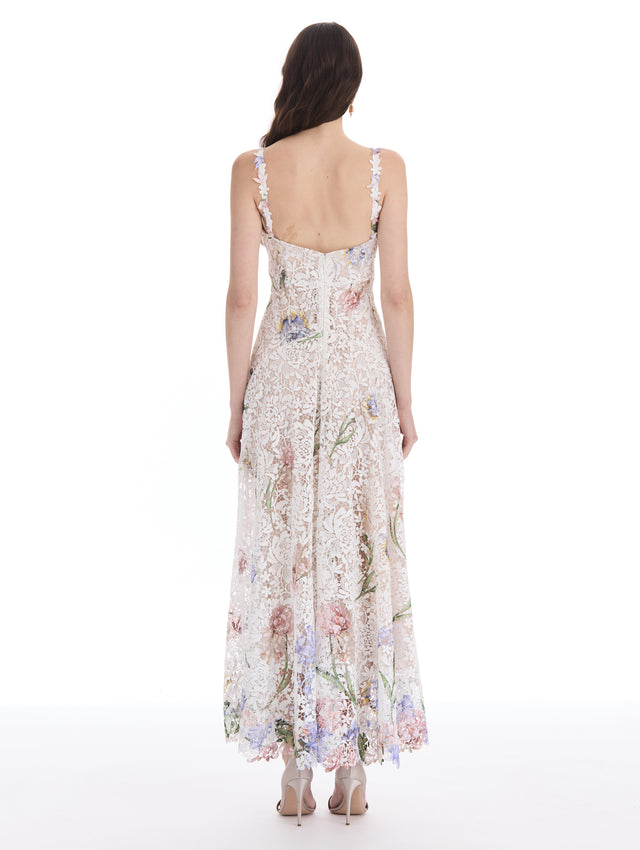 Degradé Iris Guipure Sleeveless Dress